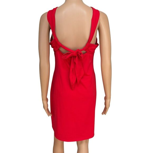 Athleta Kiki Swim Dress built in shelf bra Halter bright red size M - Picture 3 of 8